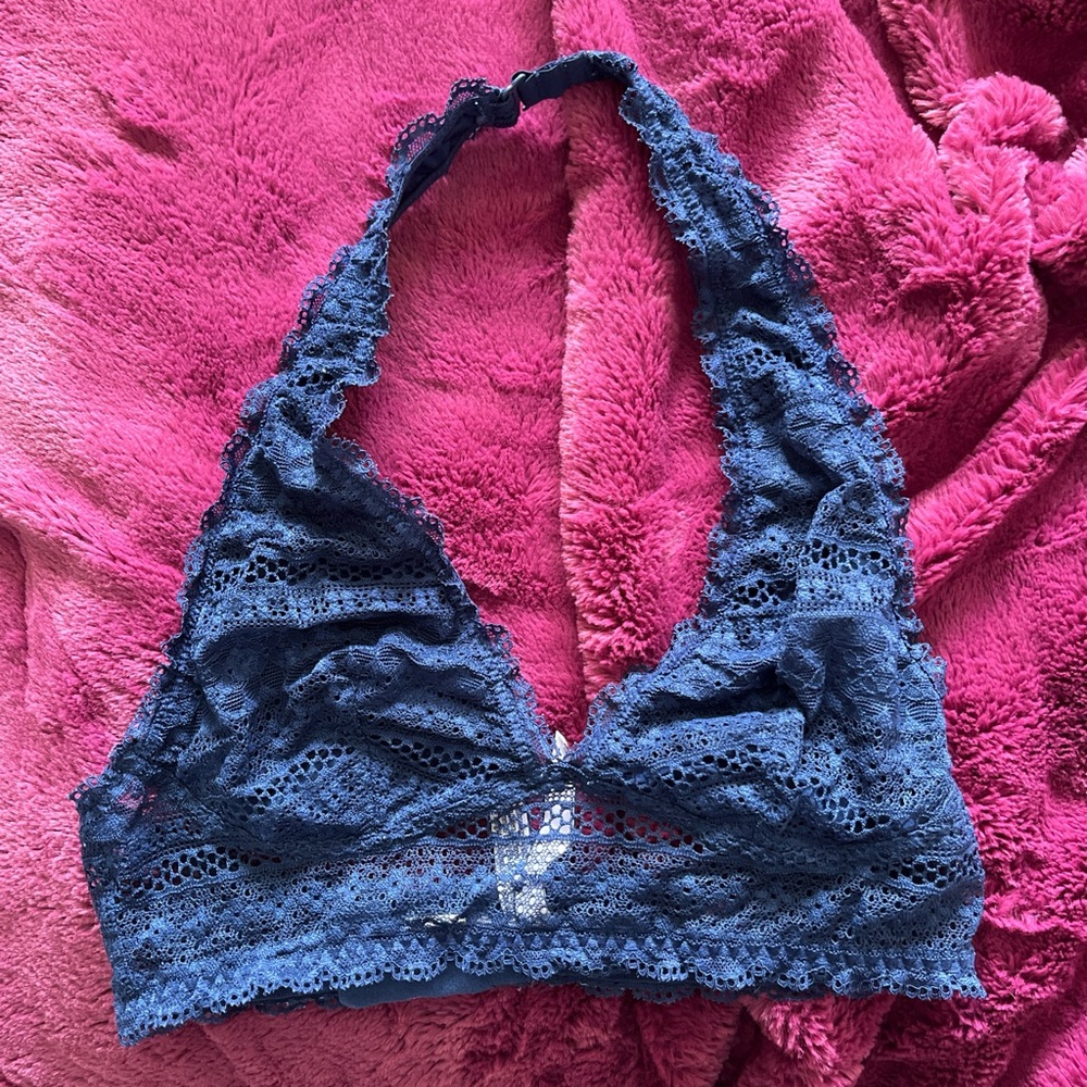 Victoria's Secret Navy Lace Halter Bralette